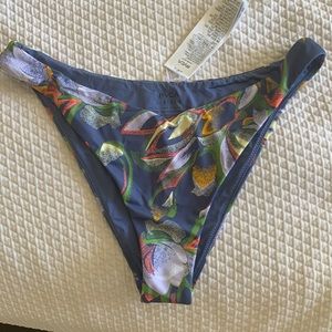 NWT RVCA L 12 French Pixie TULIP FLORAL High Leg Bikini Medium Coverage Bottom